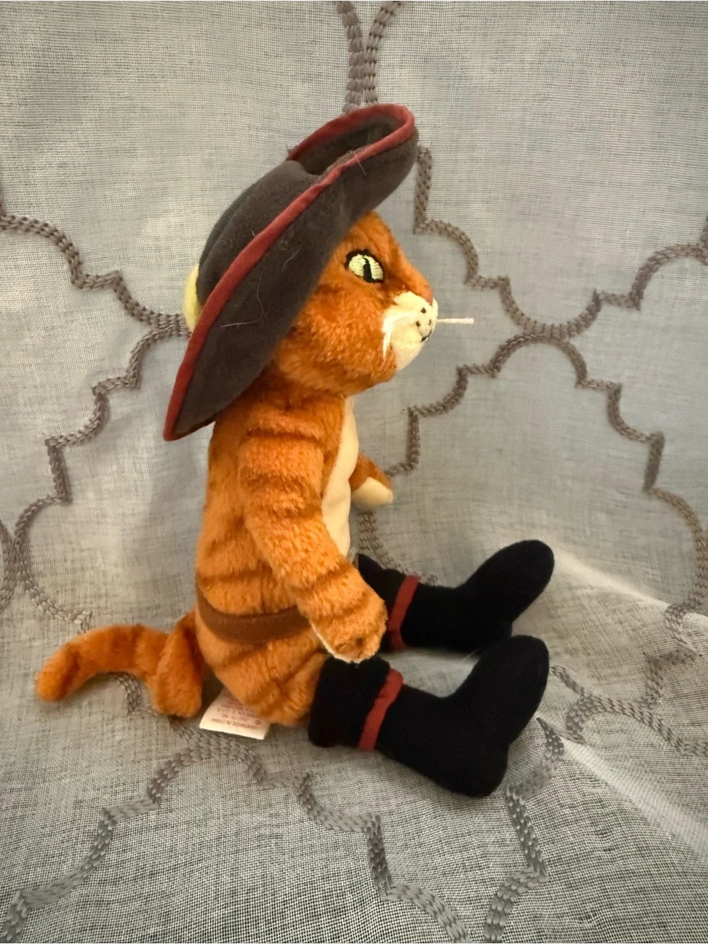 TY Beanie Baby 2007 Puss in Boots Shrek the Third Cat Plush 8” Doll Toy